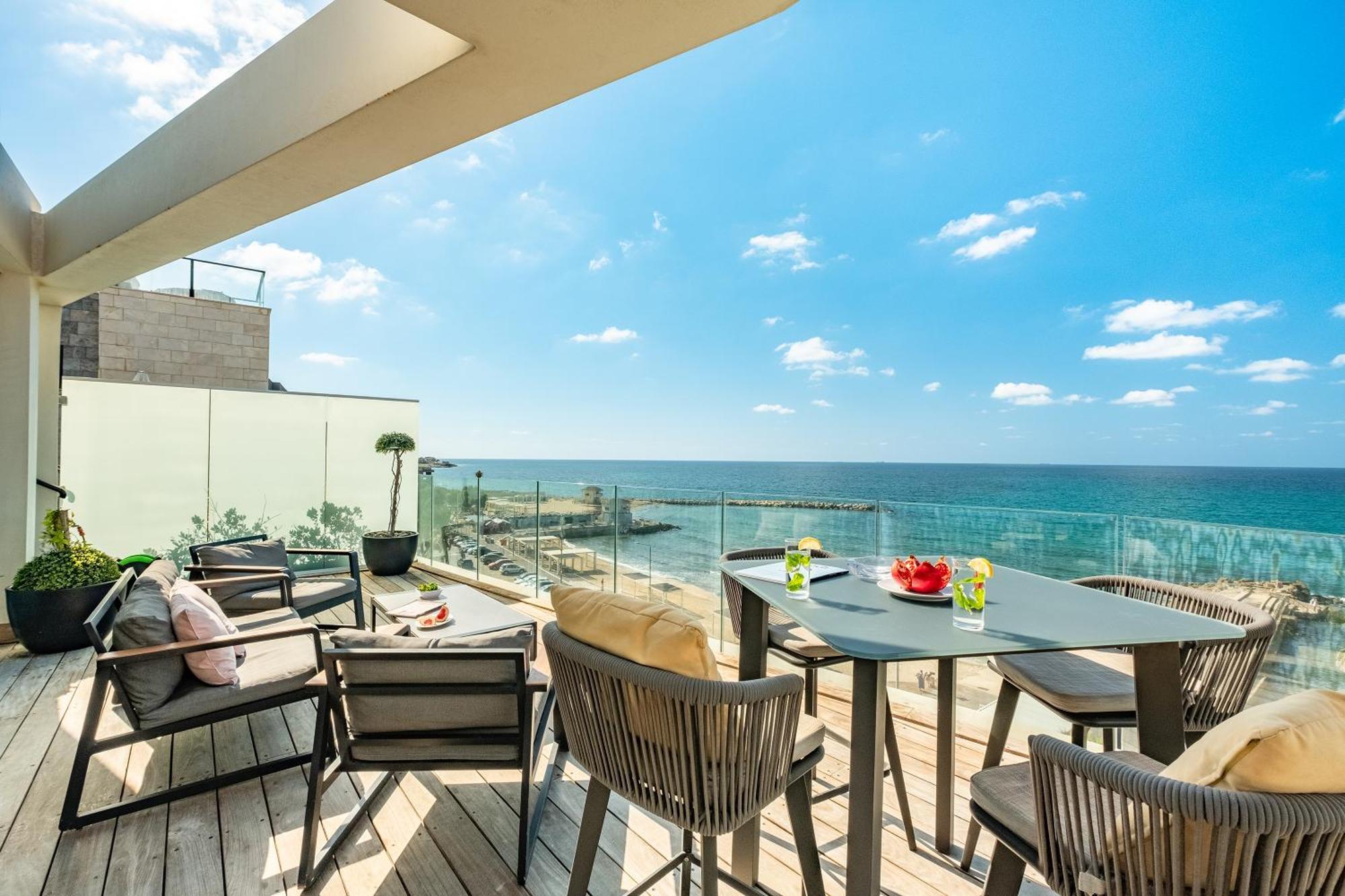Penthouse 3Br + Roof Top + Parking - On The Beach Hayfa Dış mekan fotoğraf